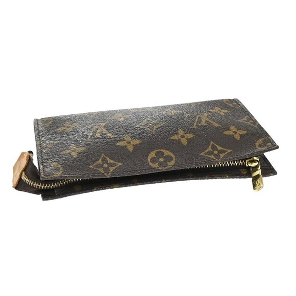 LOUIS VUITTON LV Logo Bucket PM Pouch Bag Monogram Leather Brown Gold 05EE827 - Picture 5 of 14